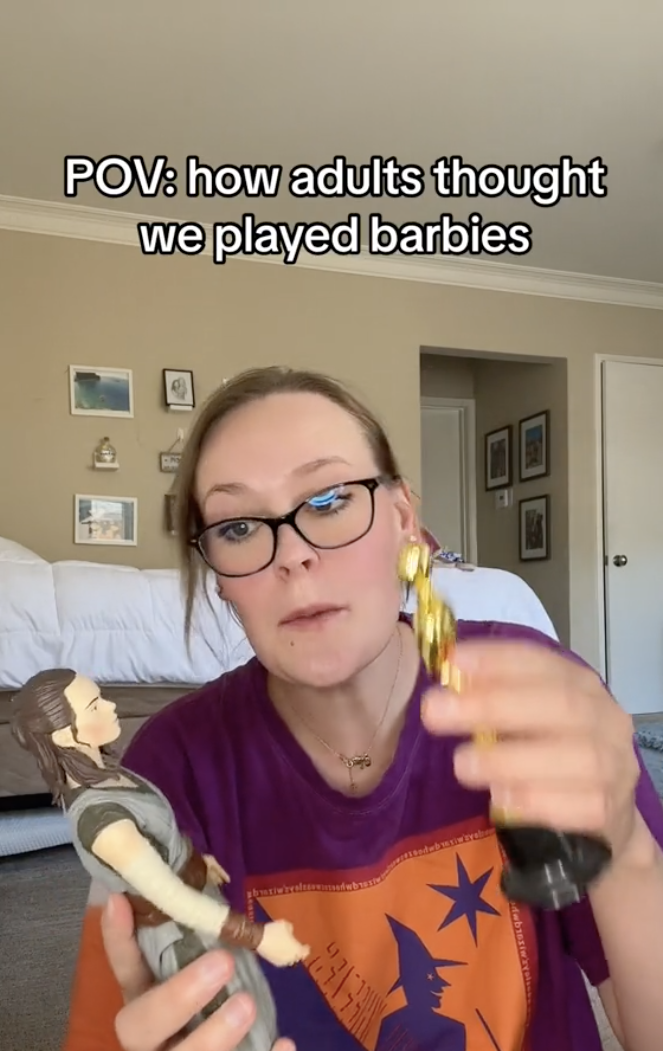 Alexa with her Barbies