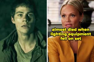 Dylan O'Brien in Maze Runner: The Death Cure and Kristin Chenoweth in The Good Wife