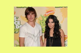 zac efron and vanessa hudgens post a nickelodeon red carpet event