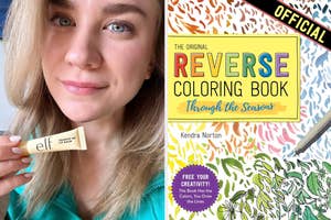 lip balm and reverse coloring book