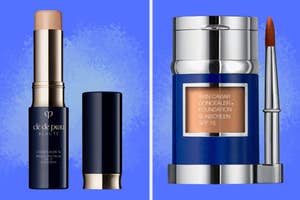 on left: Clé de Peau Beauté concealer, on right: Skin Caviar concealer and foundation and SPF 15 sunscreen in-one