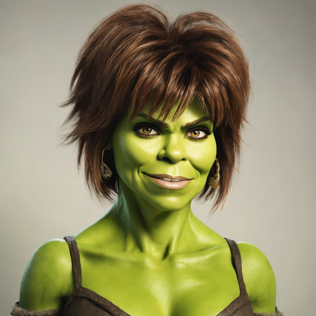 Image of a fictional character resembling She-Hulk with stylish hair and a confident expression