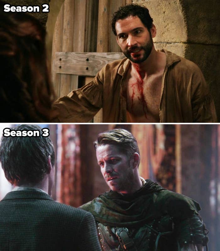 Tom Ellis as Robin Hood vs Sam Maguire as Robin Hood in Once Upon a Time