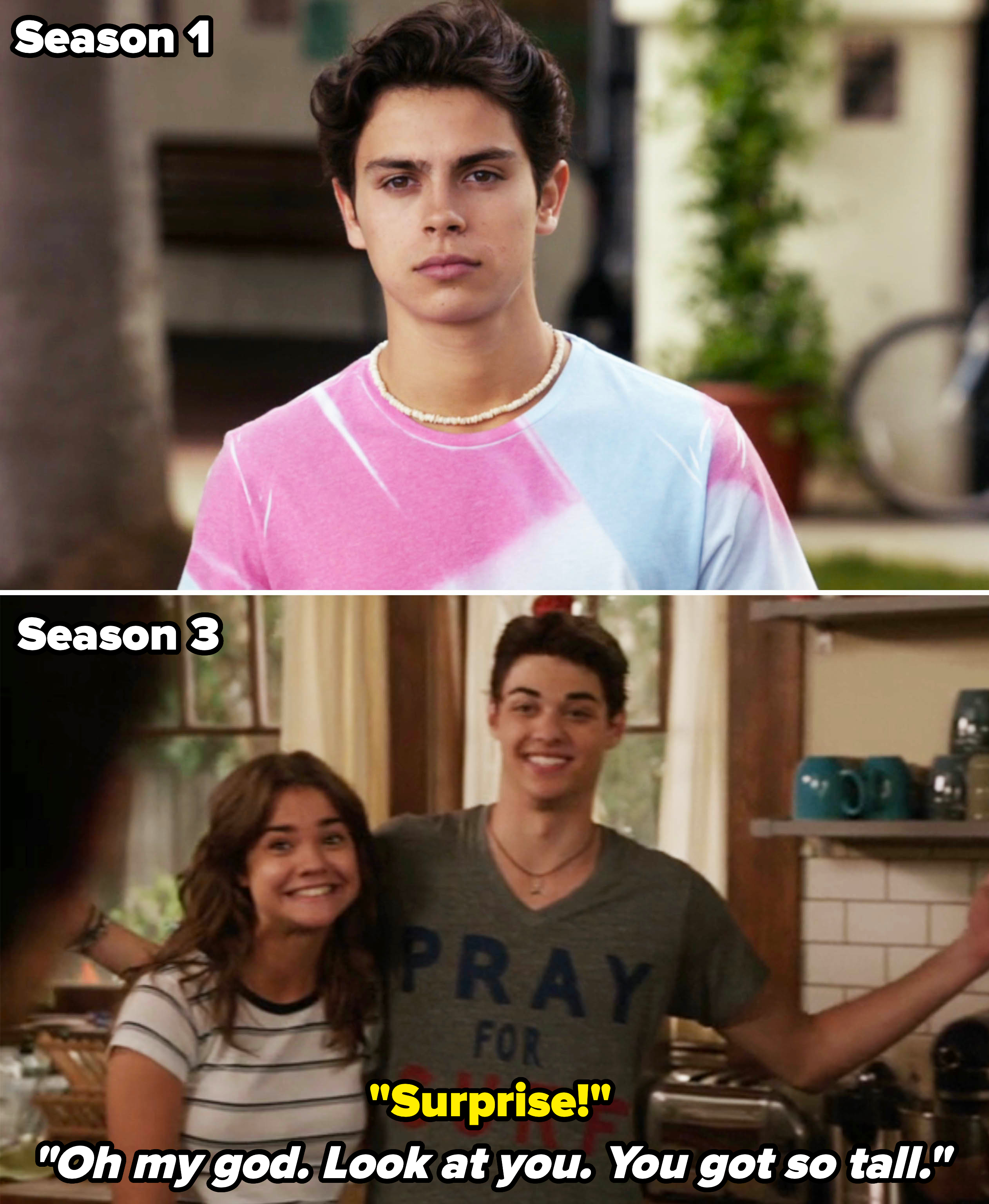 Jake T Austin as Jesus in The Fosters vs Noah Centineo as Jesus and his family remarking on how tall he&#x27;s gotten