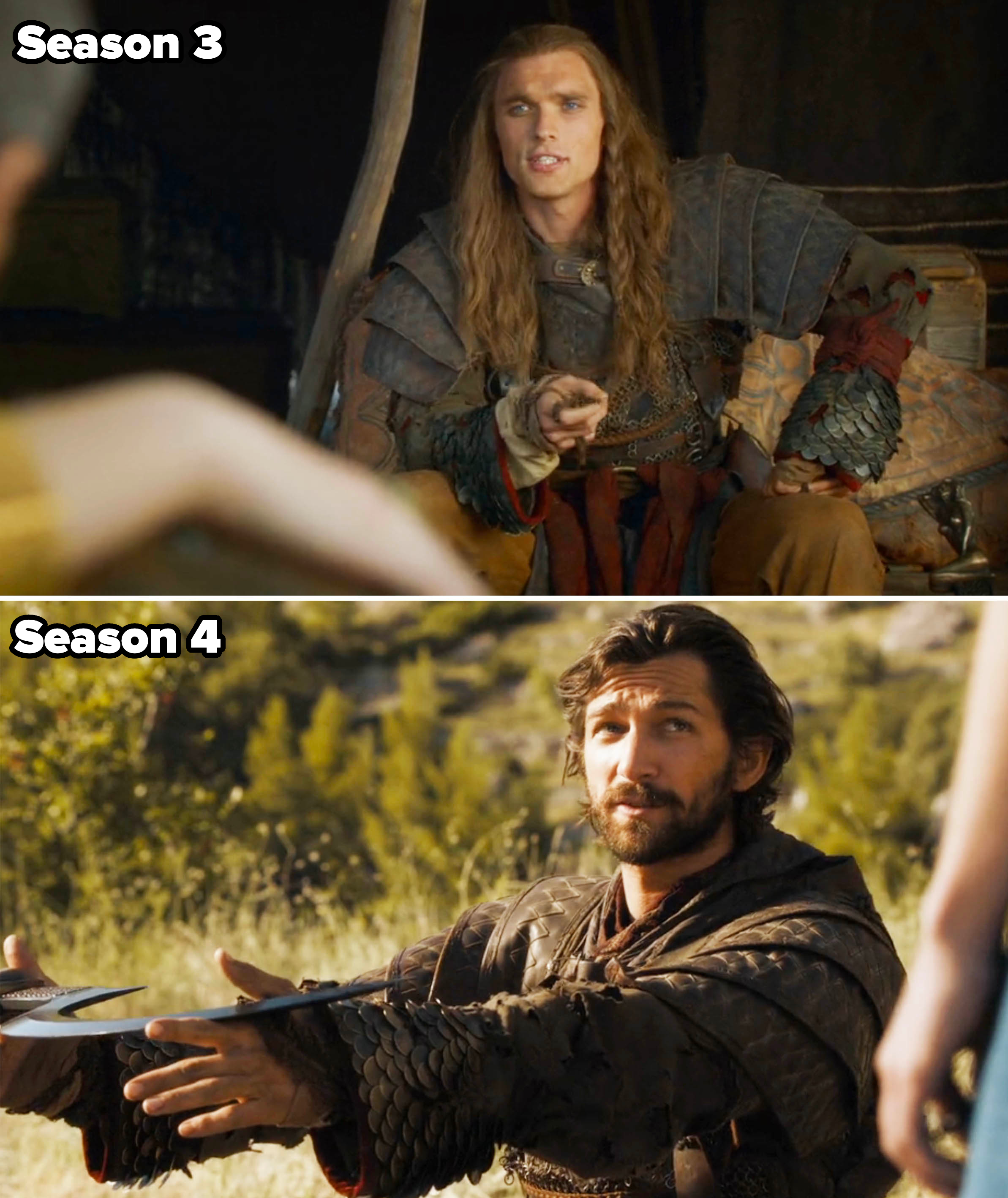 Ed Skrein as Daario vs Michiel Huisman as Daario in Game of Thrones