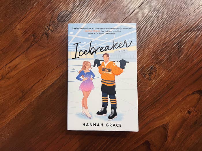 Book cover titled &quot;Icebreaker&quot; featuring illustrated figures ice-skating