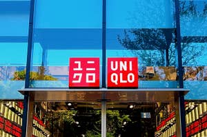 UNIQLO store entrance with logo above the door