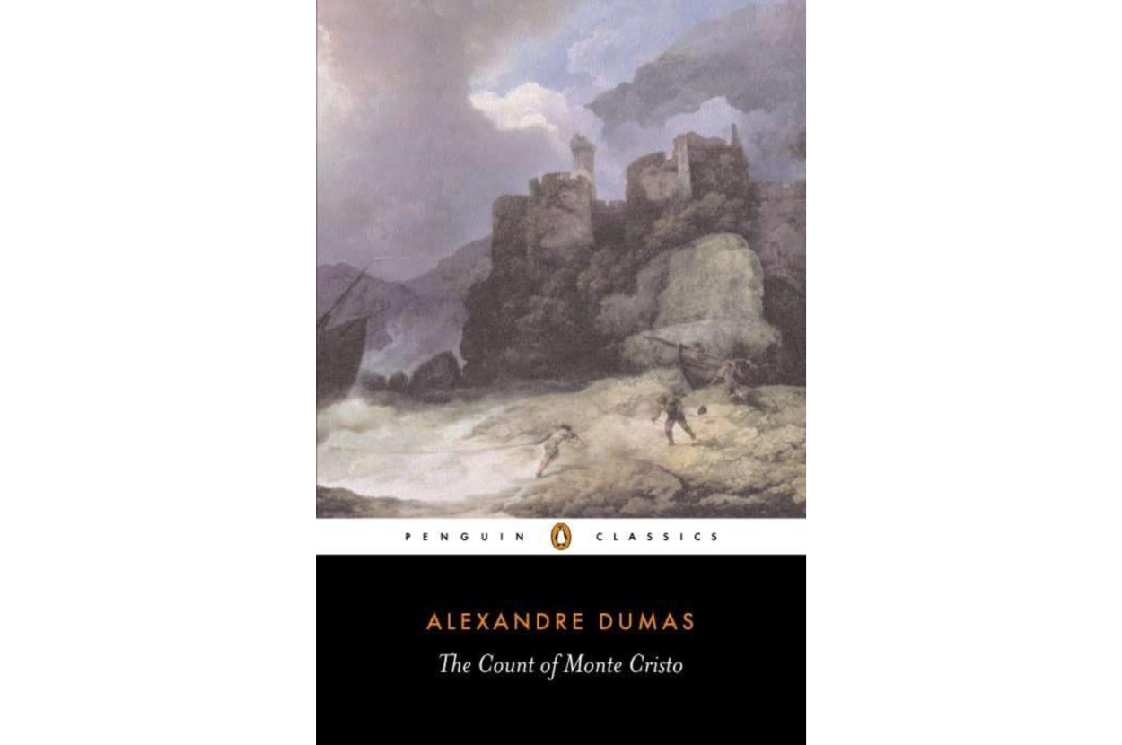Cover of &quot;The Count of Monte Cristo&quot; by Alexandre Dumas, showing a stormy sea and a distant castle