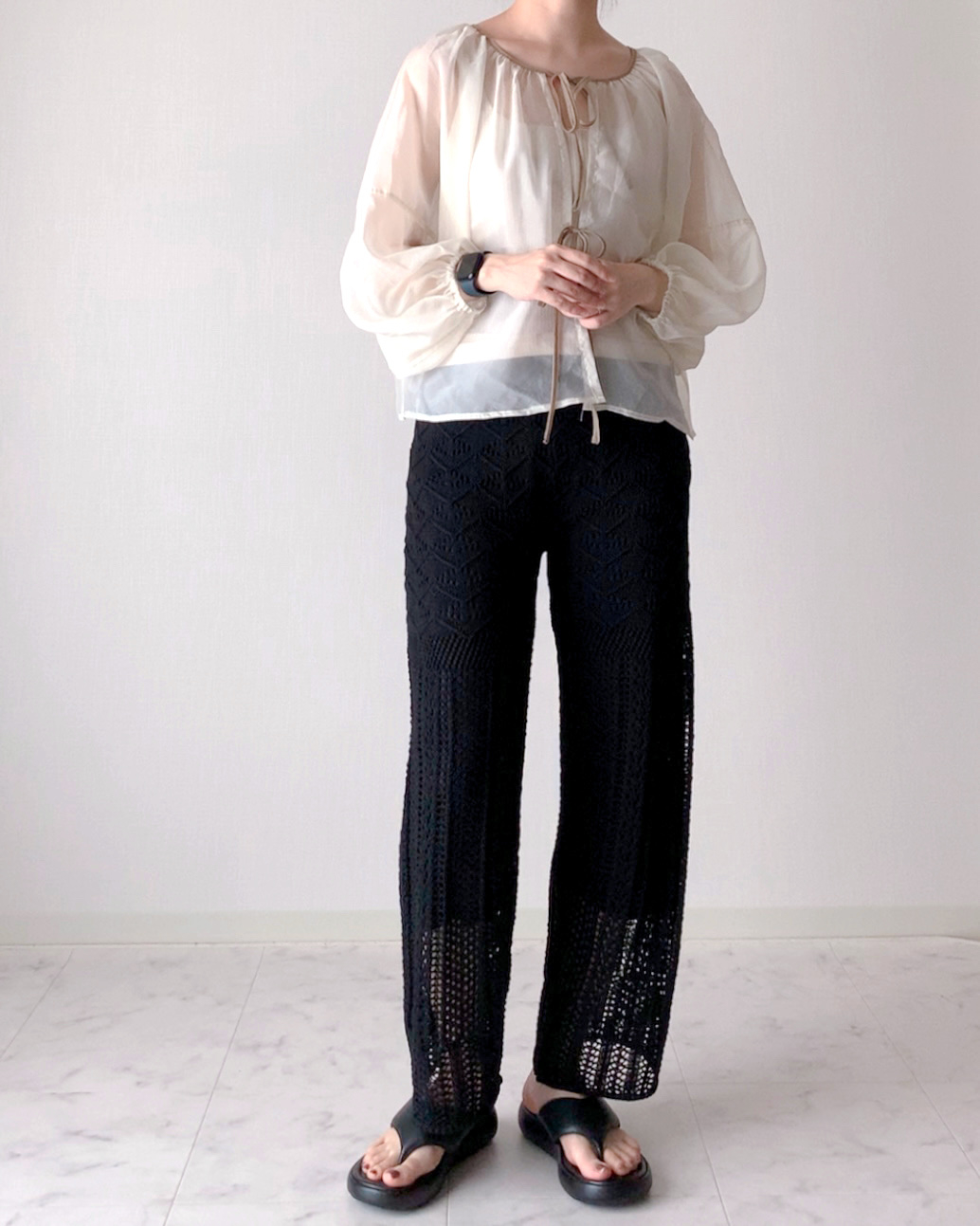 しまむらのおすすめボトムス「KOKTスカシニットPT」