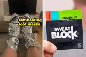 foot masks and sweatblock wipe