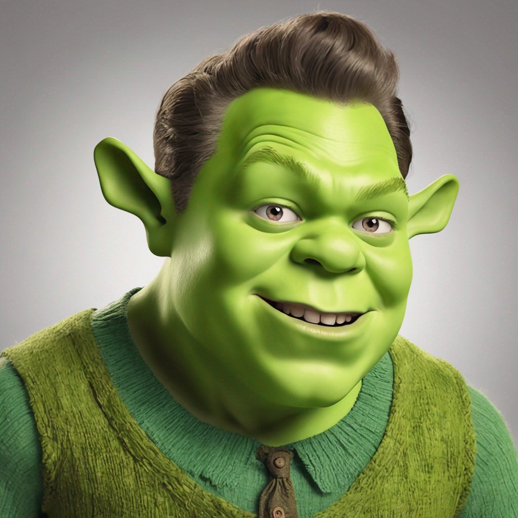 Shrek, an animated ogre character, smiling in a promotional portrait