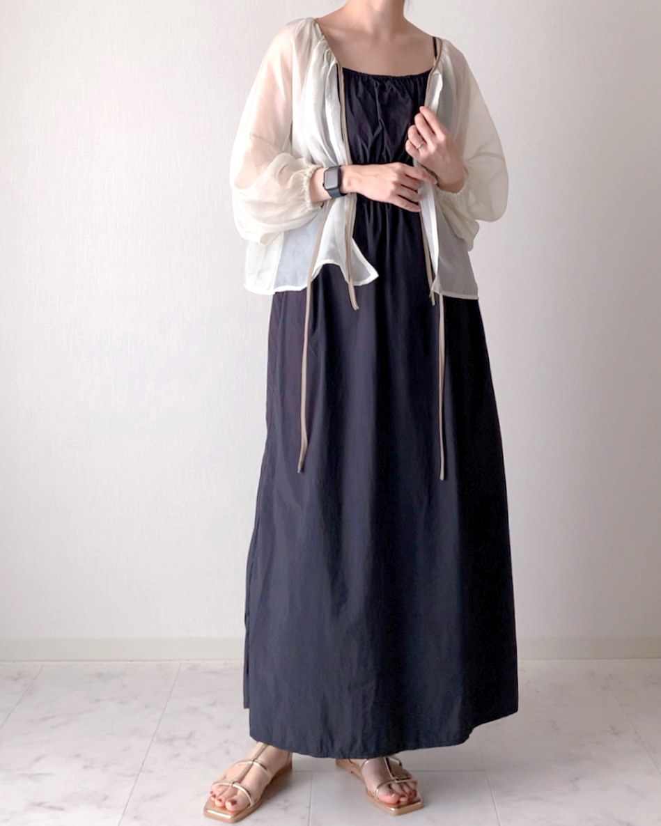 しまむらのおすすめトップス「リボンシアーブラウス」