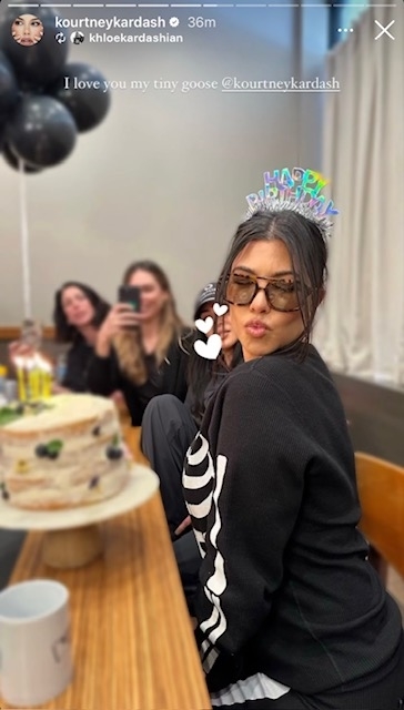 Closeup of Kourtney Kardashian on her birthday