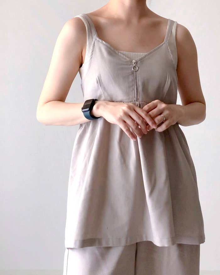 しまむらのオススメのセットアップ「2セットアサイリZIPビスチェ」