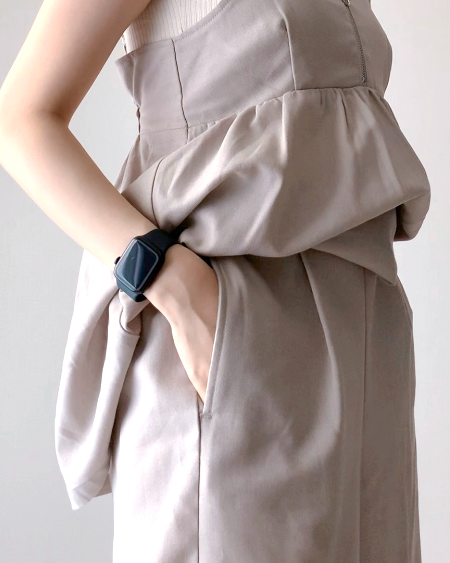 しまむらのオススメのセットアップ「2セットアサイリZIPビスチェ」