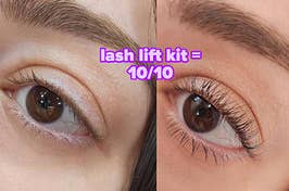 reviewers lashes before and after using lifting kit