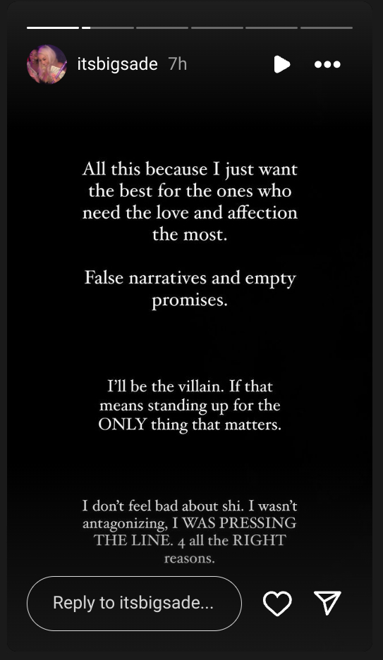 The image is a screenshot of a social media post with text expressing personal thoughts on being portrayed negatively in the media