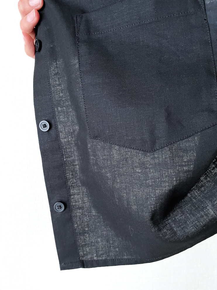 GU（ジーユー）のおすすめトップス「リネンブレンドクロップドシャツ（半袖）」