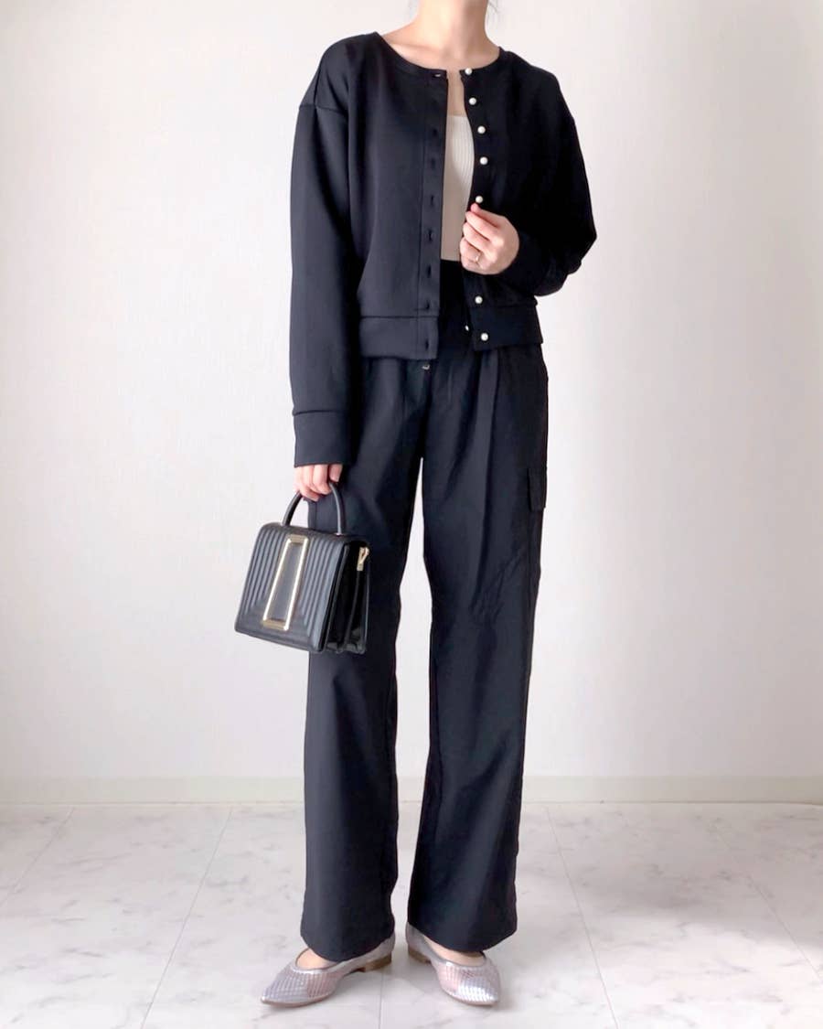 美品☆PLEATS PLEASE ボトルネック パンツ セットアップ ネイビー  