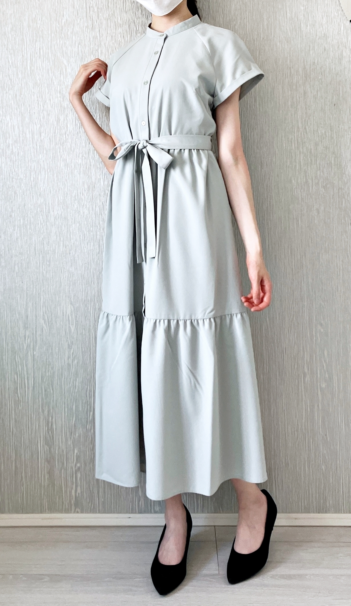 GU(ジーユー)のおすすめワンピース「バンドカラーシャツワンピース(半袖)+E」