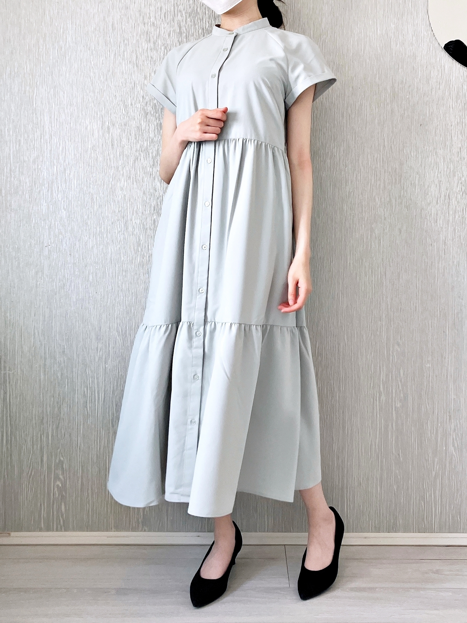 GU(ジーユー)のおすすめワンピース「バンドカラーシャツワンピース(半袖)+E」