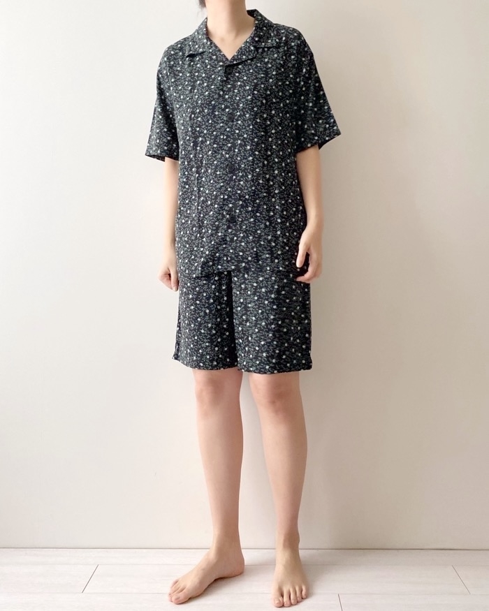 GU(ジーユー)のおすすめパジャマ「スタイルドライパジャマ(半袖&ショートパンツ)(フラワー)+E」