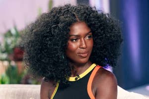Bozoma Saint John in a casual interview setup, wearing a sleeveless top with vibrant trim
