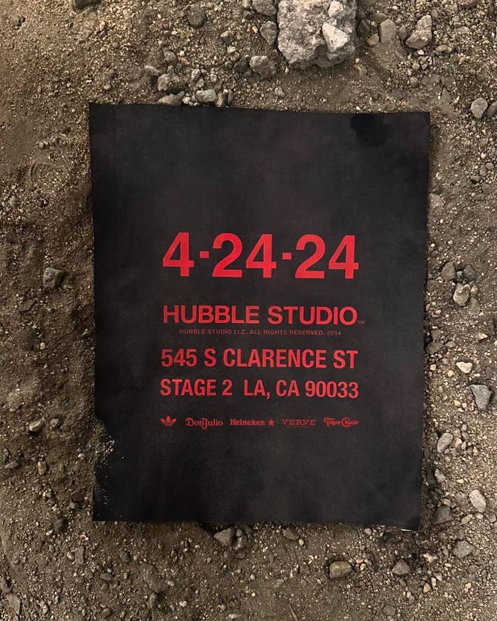 Event notice with date &quot;4-24-24&quot; at Hubble Studio, address included, and sponsor logos at the bottom