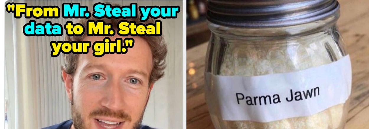 Meme with a man's selfie and a jar labeled "Parma Jawn", with a humorous caption about stealing data and your girl
