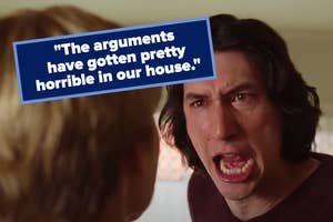 Man expressing anger during an argument in a film scene