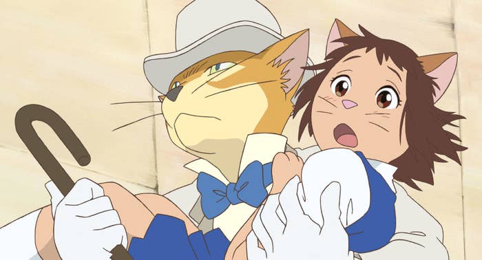 バロンに抱えられるハル（スタジオジブリ公式サイトより）