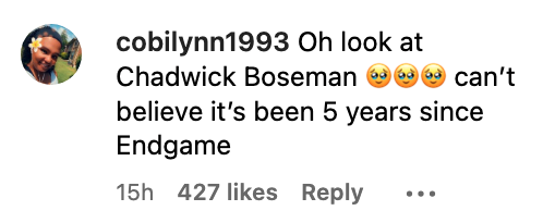 Person comments on Chadwick Boseman, expressing disbelief over time passed since a movie