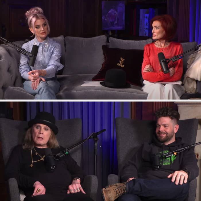 The Osbournes on their podcast