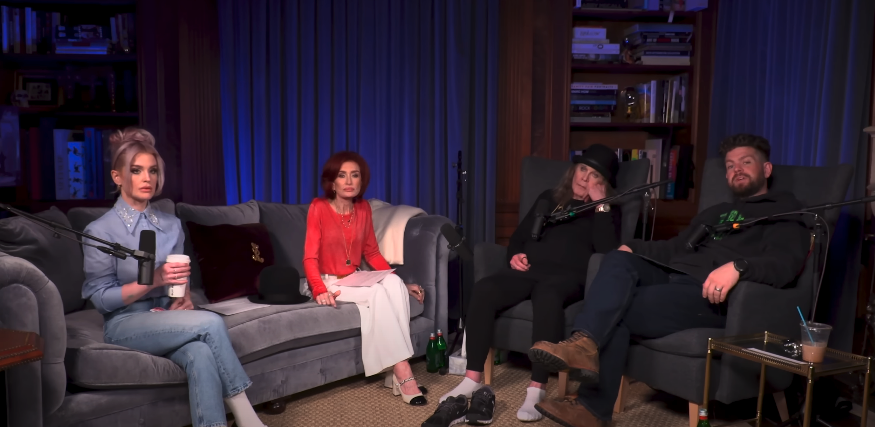 Kelly, Sharon, Ozzy, and Jack Osbourne on their podcast