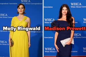 Molly Ringwald on the red carpet vs Madison Prewett on the red carpet