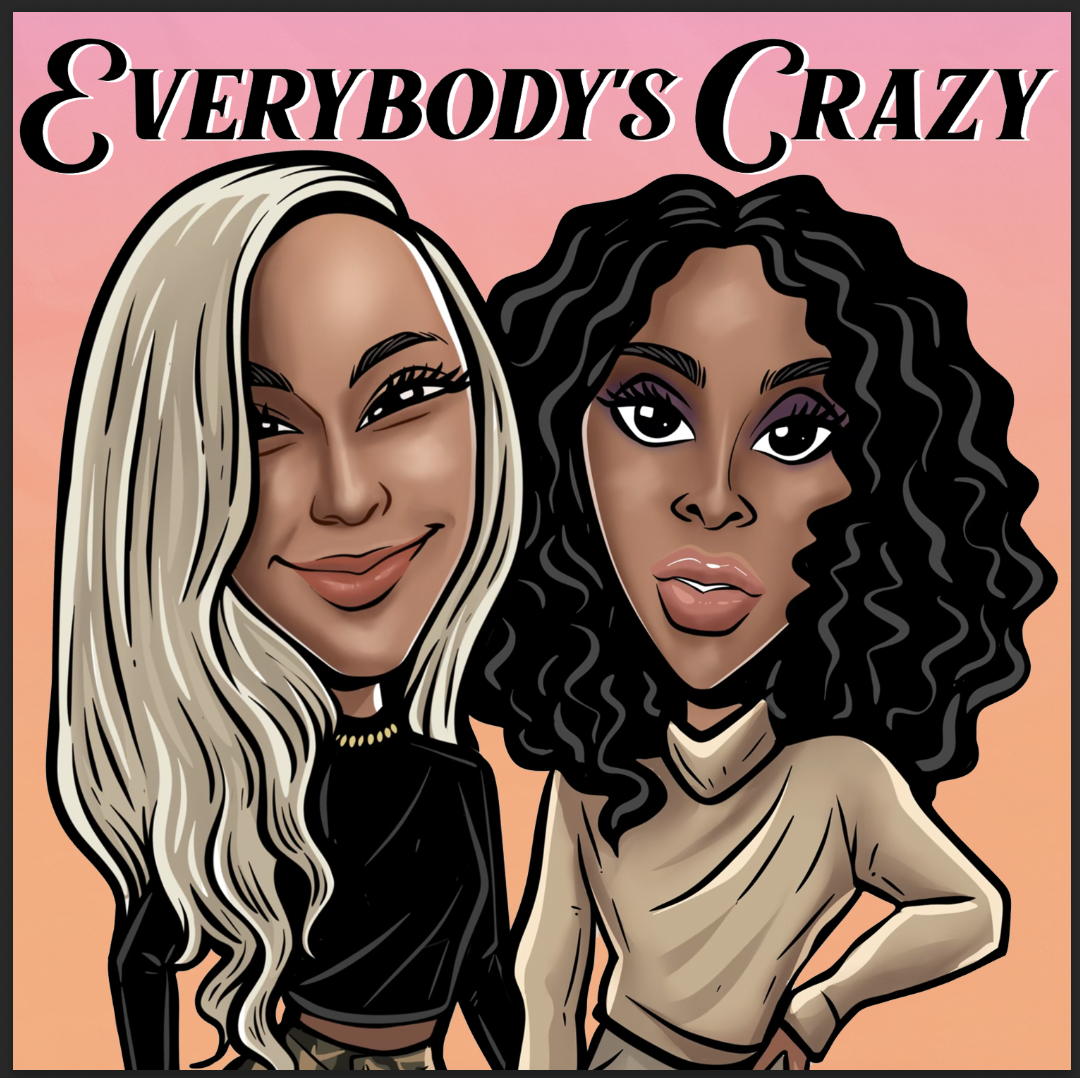 Animated characters resembling Beyoncé and Solange with text &quot;Everybody&#x27;s Crazy&quot; above them