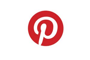 Pinterest logo featuring a stylized white letter P on a red circular background