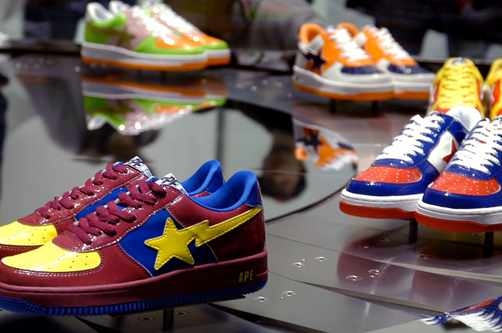 Bape Sneakers on Display at Bape Store New York 2005