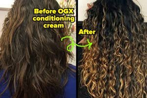 reviewer hair transformation after using leave-in conditioner