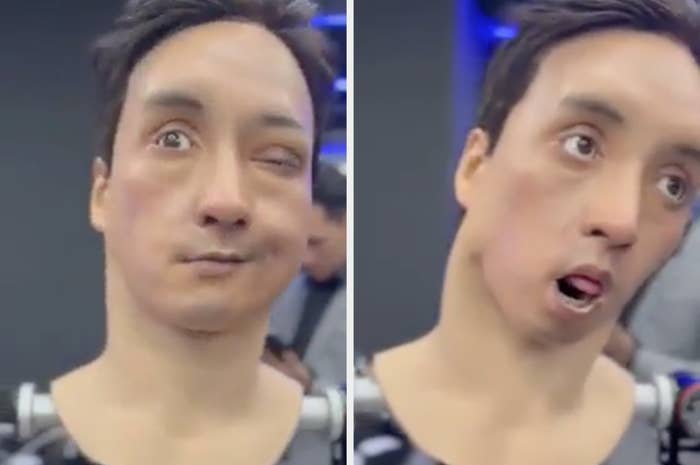 A robot with a human face