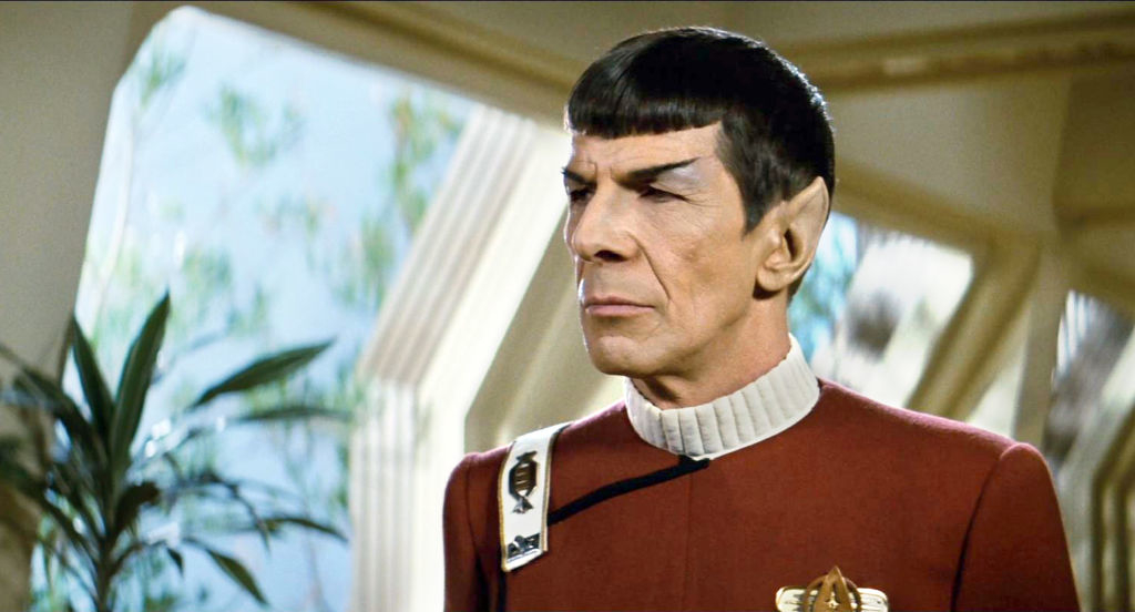 Mr. Spock in Starfleet uniform with commendation ribbons, from Star Trek