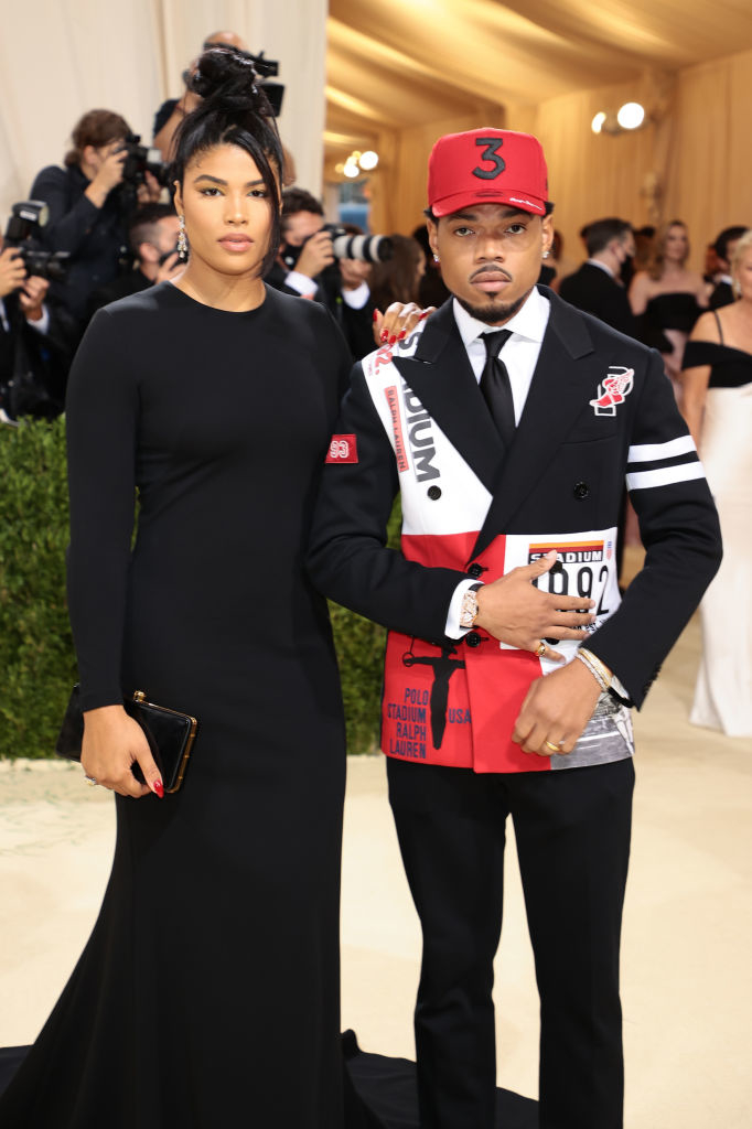 Chance the Rapper and his wife, Kirsten Corley Bennett on the red carpet
