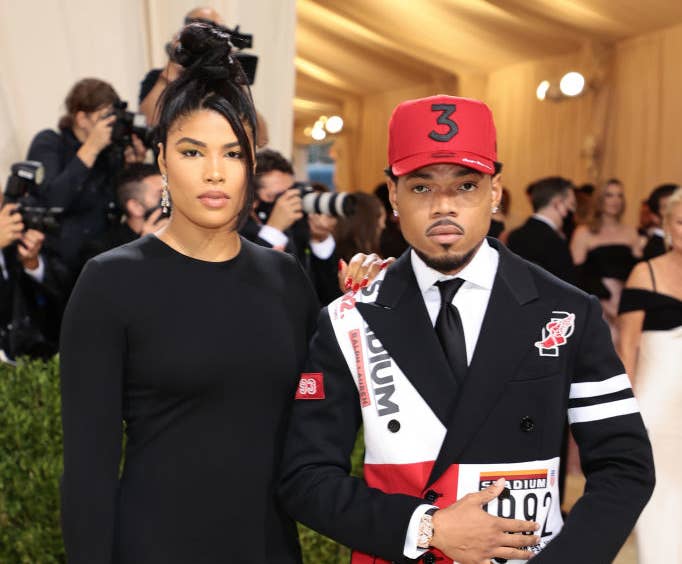 Chance the Rapper and his wife, Kirsten Corley Bennett on the red carpet