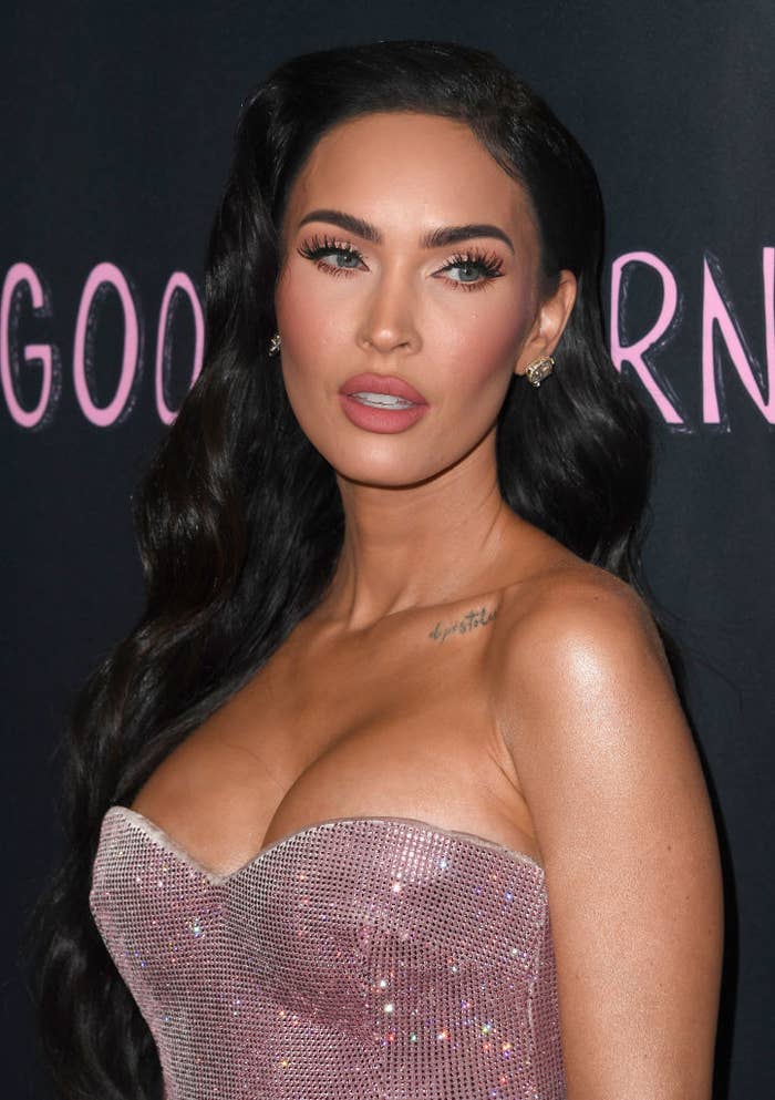 Kim Kardashian in a sparkly strapless gown at an event
