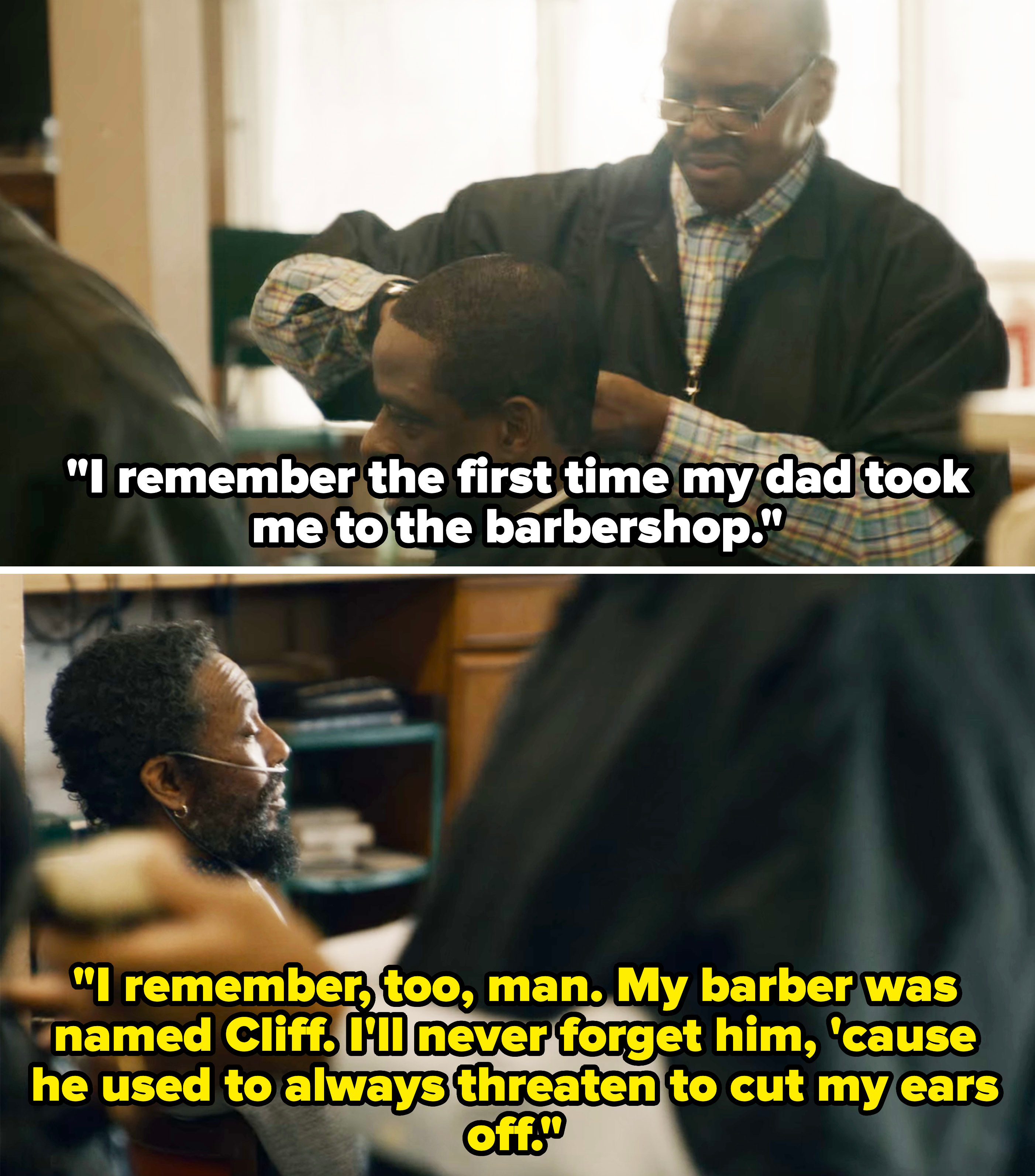 William saying his first barber was named Cliff and he&#x27;ll always remember him