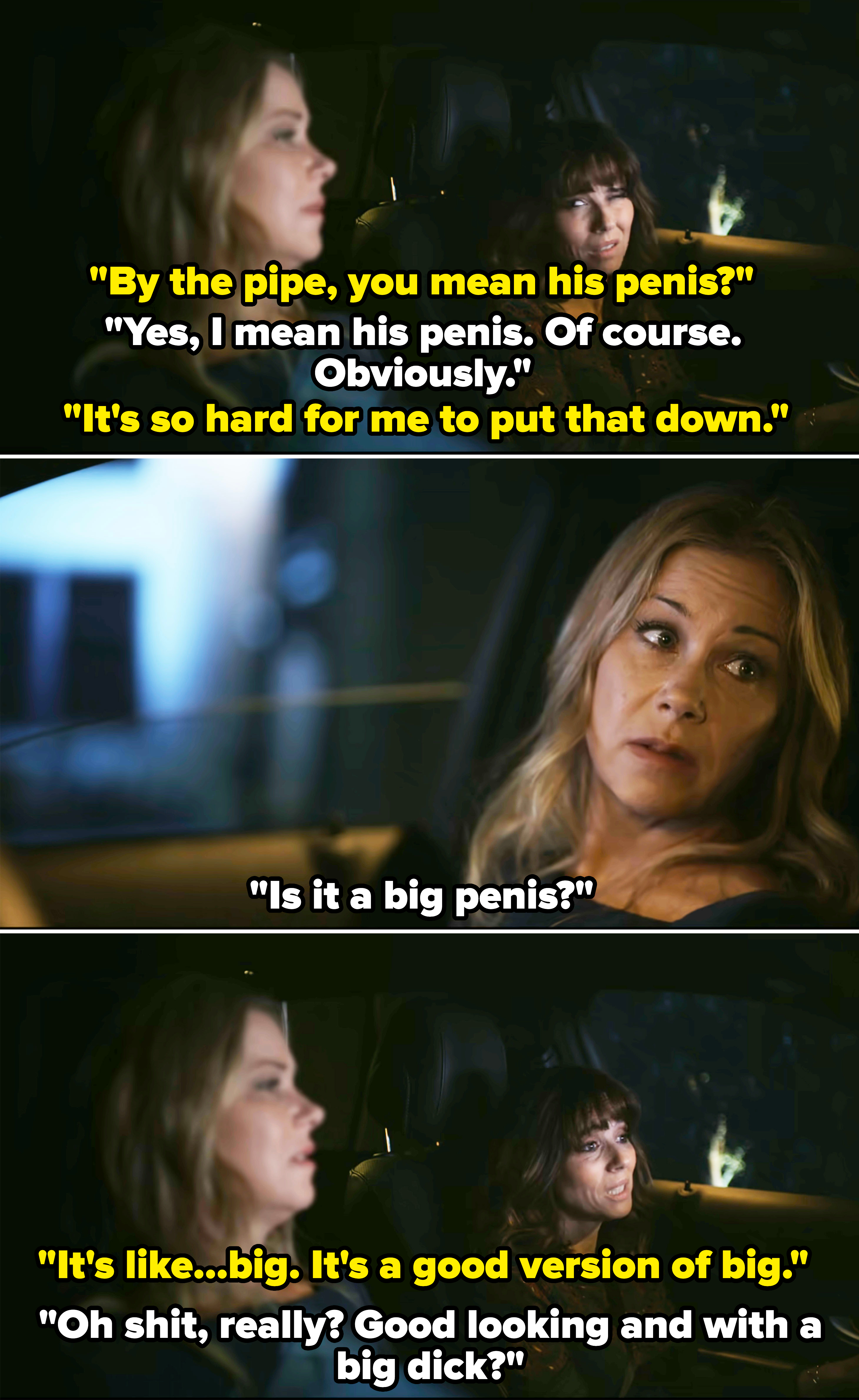 Jen and Judy joking about Steve&#x27;s penis, with Judy revealing that it&#x27;s big