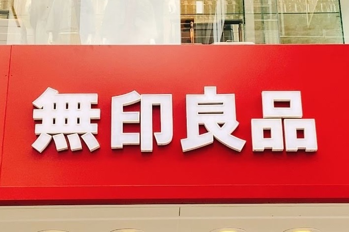 Signboard with Chinese characters on a red background above a shop entrance