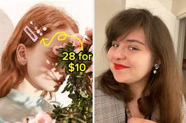 28 hair clips for $10 and editor with blowout and red lip