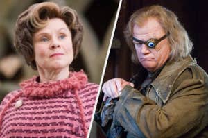 Imelda Staunton as Dolores Umbridge and David Bradley as Argus Filch in Harry Potter film series