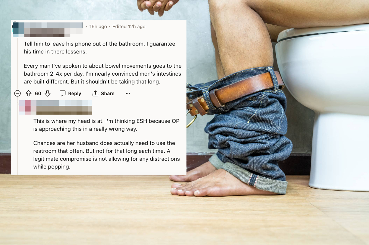 People Are Debating Using Bathroom Time To Avoid Parental Duties After This AITA Post About A Husband Who Goes Five Times A Day